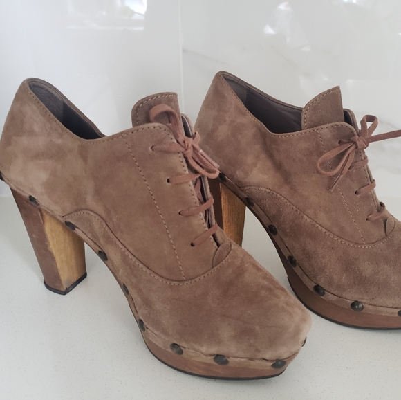 Castaner suede ankle booties with wooden sole & heel size 39 EU (made in Spain) - Picture 2 of 7